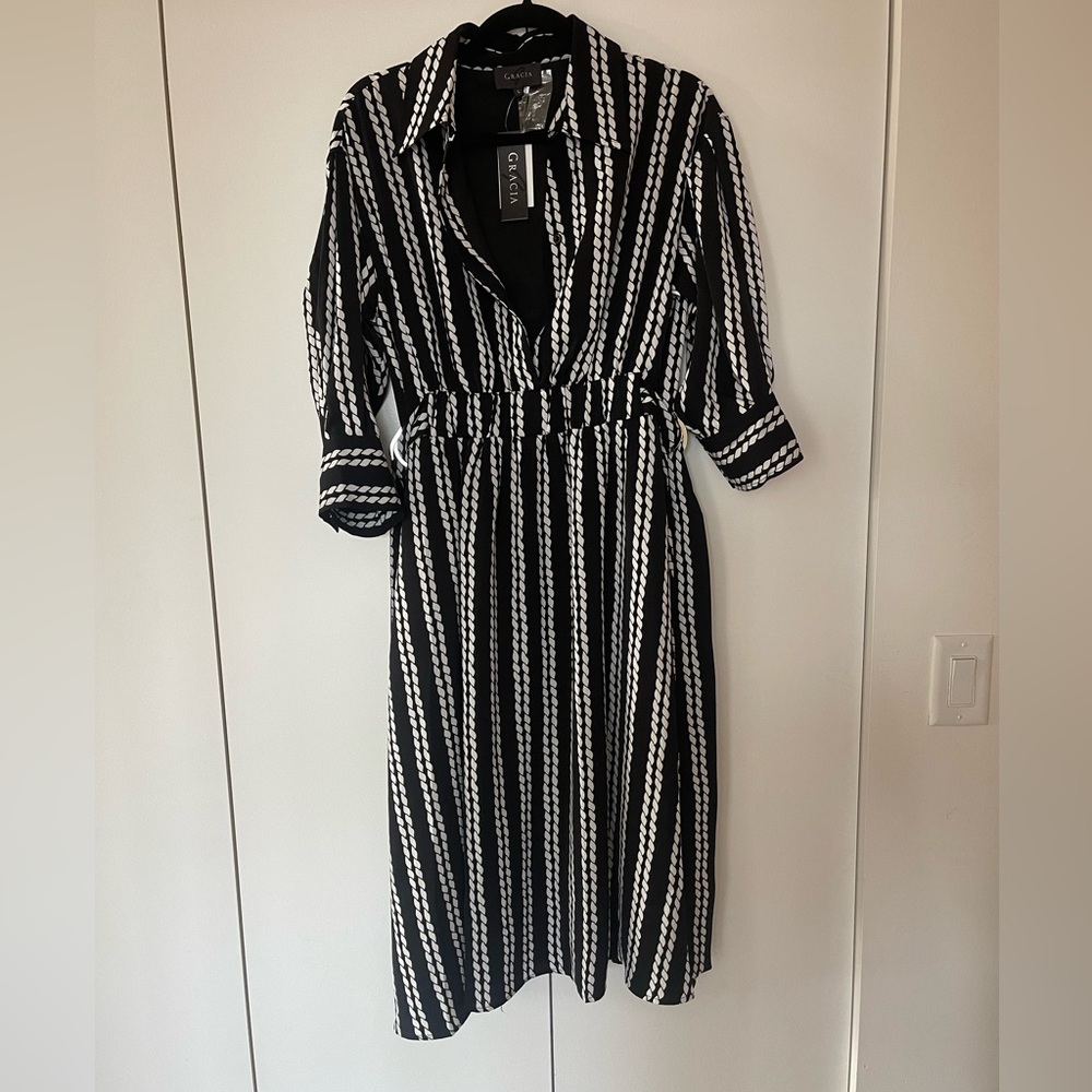 NTW black & white a-line dress